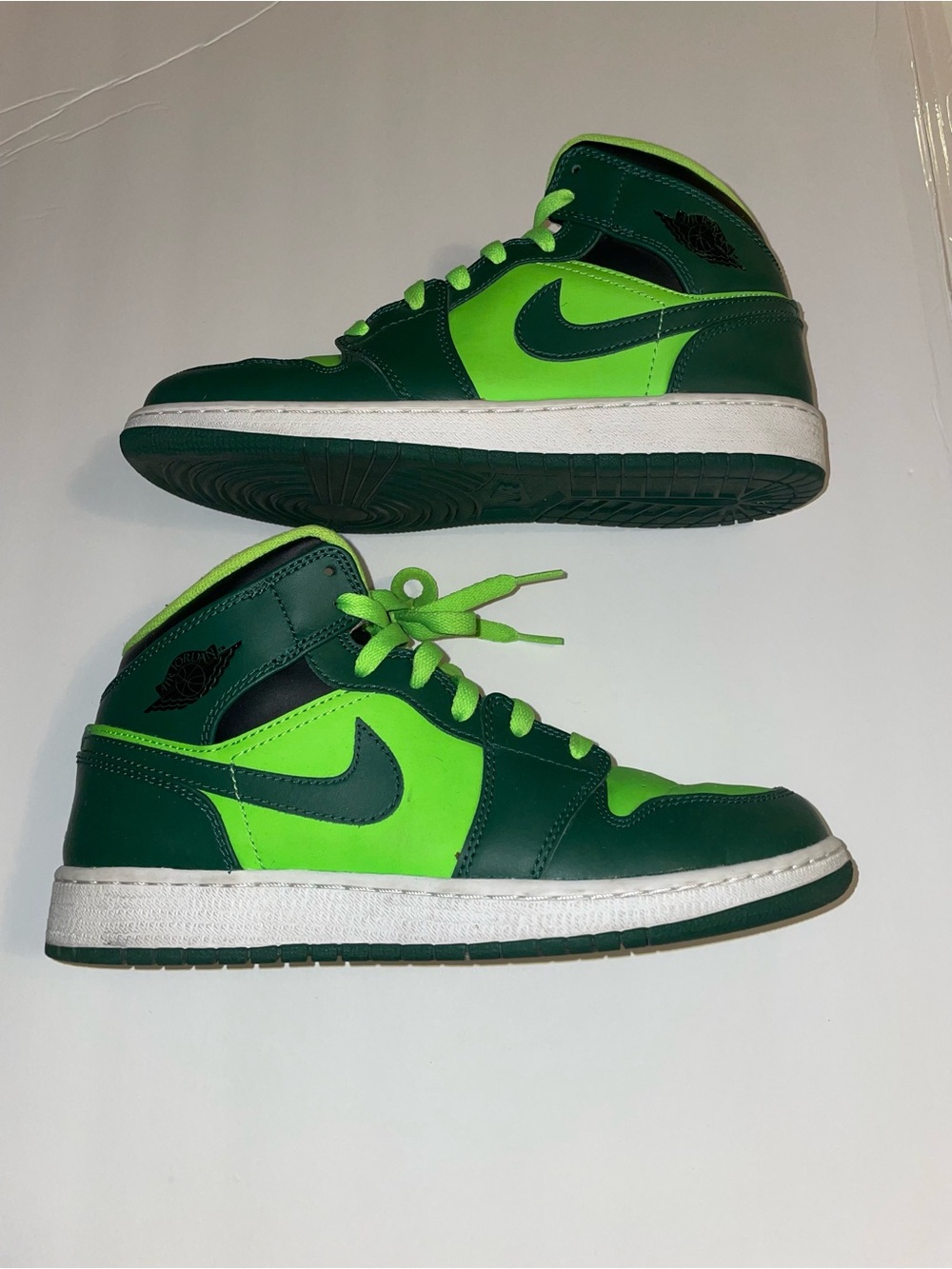 Nike Kids High-Top Sneakers - Bright Lime & Forest Green